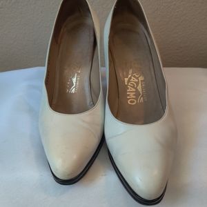 Salvatore Ferragamo White with Black trim